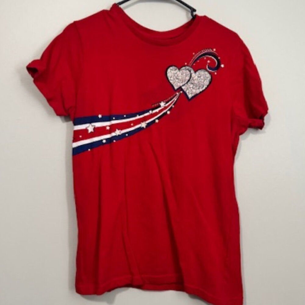 Used Woman's Shirt Sleeve T Shirt Color Red Size Large